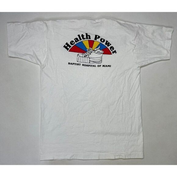 VINTAGE Baptist Hospital Miami Run 1993 T-shirt Men Large USA 90s Single Stitch - Picture 1 of 8